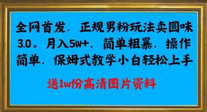 全网首发正规男粉玩法卖圆味3.0，月入5W+，简单粗暴，操作简单，保姆式教学，小白轻松上手-6688资源库