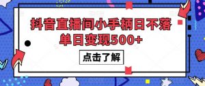 抖音直播间小手柄日不落单日变现500+【揭秘】-6688资源库