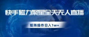快手磁力聚星全天无人直播，矩阵操作日入1w+【揭秘】-6688资源库