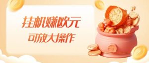 挂机赚欧元，单窗口5-10+，小白可操作，可放大【揭秘】-6688资源库