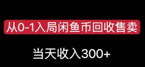 从0-1入局闲鱼币回收售卖，当天变现300，简单无脑【揭秘】-6688资源库