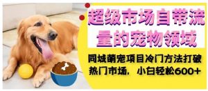 超级市场自带流量的宠物领域，同城萌宠项目冷门方法打破热门市场，小白轻松600+-6688资源库