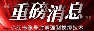【最新】小红书账号封禁强制换绑技术可日赚300-6688资源库
