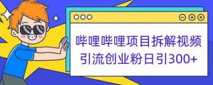 哔哩哔哩项目拆解引流创业粉日引300+小白可轻松上手【揭秘】-6688资源库