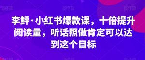 李鲆·小红书爆款课，十倍提升阅读量，听话照做肯定可以达到这个目标-6688资源库