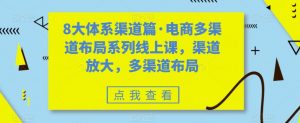 8大体系渠道篇·电商多渠道布局系列线上课，渠道放大，多渠道布局-6688资源库