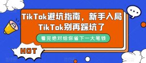 TikTok避坑指南，新手入局TikTok别再踩坑了-6688资源库