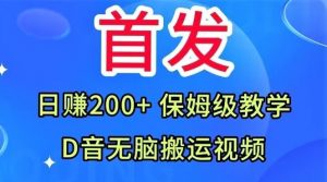首发，抖音无脑搬运视频，日赚200+保姆级教学【揭秘】-6688资源库