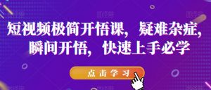 短视频极简开悟课,疑难杂症,瞬间开悟,快速上手必学-6688资源库