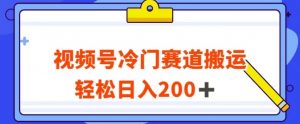 视频号最新冷门赛道搬运玩法，轻松日入200+【揭秘】-6688资源库