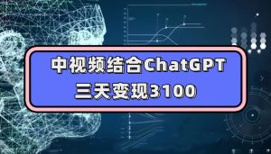 中视频结合ChatGPT，三天变现3100，人人可做玩法思路实操教学【揭秘】-6688资源库