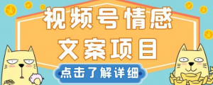 视频号情感文案项目，简单操作，新手小白轻松上手日入200+【揭秘】-6688资源库