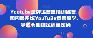 Youtube金牌运营直播训练营，国内最系统YouTuBe运营教学，掌握长期稳定流量密码-6688资源库