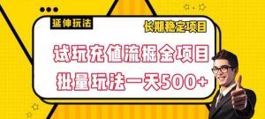 试玩充值流掘金项目,批量矩阵玩法一天500+【揭秘】-6688资源库