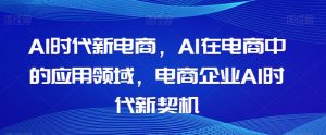 Al时代新电商,Al在电商中的应用领域,电商企业AI时代新契机-6688资源库