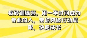 板砖训练营，用一年时间成为专业的人，带你突破行动局限，快速成长-6688资源库