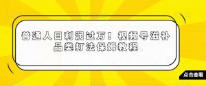 普通人日利润过万！视频号滋补品类打法保姆教程【揭秘】-6688资源库