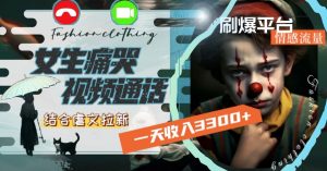 一天收入3300+,用女生痛哭视频通话结合虐文拉新,刷爆平台情感流量【揭秘】-6688资源库