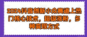 2024抖音创新小众赛道上热门核心技术,超级涨粉,多种变现方式【揭秘】-6688资源库