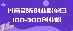 抖音引流创业粉单日100-300创业粉【揭秘】-6688资源库