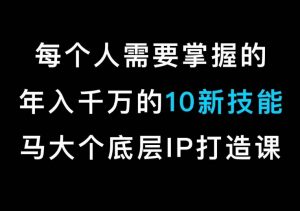 马大个的IP底层逻辑课，​每个人需要掌握的年入千万的10新技能，约会底层IP打造方法！-6688资源库