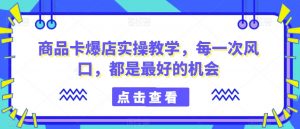 商品卡爆店实操教学，每一次风口，都是最好的机会-6688资源库