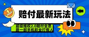 超级维权2.0全新玩法，2024赔付全思路职业打假一部手机搞定【仅揭秘】-6688资源库