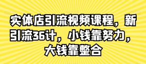 实体店引流视频课程,新引流36计,小钱靠努力,大钱靠整合-6688资源库