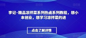 李记·精品凉拌菜系列热卤系列教程，想小本创业，想学习凉拌菜的进-6688资源库