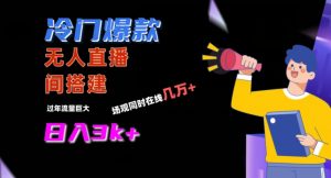冷门爆款直播间手把手搭建，流量巨大，日入3k+【揭秘】-6688资源库