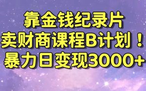 财经纪录片联合财商课程的变现策略，暴力日变现3000+，喂饭级别教学【揭秘】-6688资源库