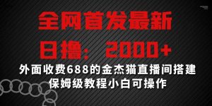 全网首发最新，日撸2000+，外面收费688的金杰猫直播间搭建，保姆级教程小白可操作【揭秘】-6688资源库