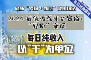 【私域流量最值钱】把“男粉”流量打到手，你便有无数种方法可以轻松变现，每日纯收入以“千”为单位-6688资源库