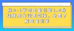 从0-1学习巨量引擎2.0升级版后台设置实操,全面了解巨量引擎-6688资源库