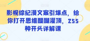 影视综纪漫文案引爆点，给你打开思维醍醐灌顶，255种开头详解课-6688资源库