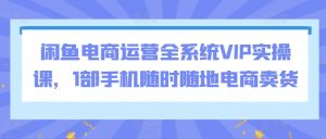 闲鱼电商运营全系统VIP实操课，1部手机随时随地电商卖货-6688资源库