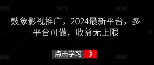 鼓象影视推广，2024最新平台，多平台可做，收益无上限【揭秘】-6688资源库