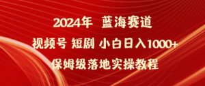 2024年视频号短剧新玩法小白日入1000+保姆级落地实操教程【揭秘】-6688资源库