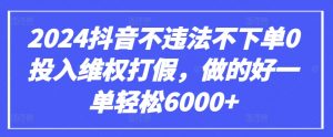 2024抖音不违法不下单0投入维权打假，做的好一单轻松6000+【仅揭秘】-6688资源库