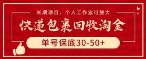 快递包裹回收淘金，单号保底30-50+，长期项目，个人工作室可放大【揭秘】-6688资源库