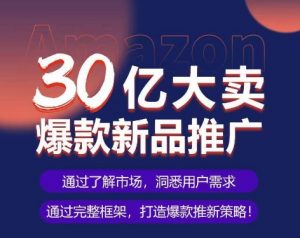 亚马逊·30亿大卖爆款新品推广，可复制、全程案例实操的爆款推新SOP-6688资源库