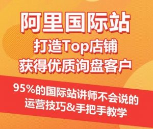 【阿里国际站】打造Top店铺&获得优质询盘客户，​95%的国际站讲师不会说的运营技巧-6688资源库