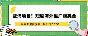 蓝海项目!短剧海外推广赚美金，利用AI混剪视频，轻松日入300+【揭秘】-6688资源库