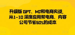 升级版 GPT、MJ和电商实战，从1~10 深度应用帮电商、内容公司节省60%的成本-6688资源库