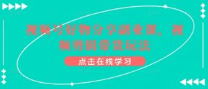 视频号好物分享副业课,视频剪辑带货玩法-6688资源库