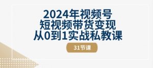 2024年视频号短视频带货变现从0到1实战私教课(31节视频课)-6688资源库