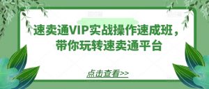 速卖通VIP实战操作速成班,带你玩转速卖通平台-6688资源库