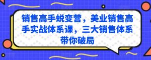 销售高手蜕变营，美业销售高手实战体系课，三大销售体系带你破局-6688资源库
