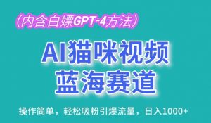 AI猫咪视频蓝海赛道，操作简单，轻松吸粉引爆流量，日入1K【揭秘】-6688资源库