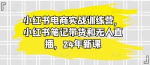 小红书电商实战训练营，小红书笔记带货和无人直播，24年新课-6688资源库